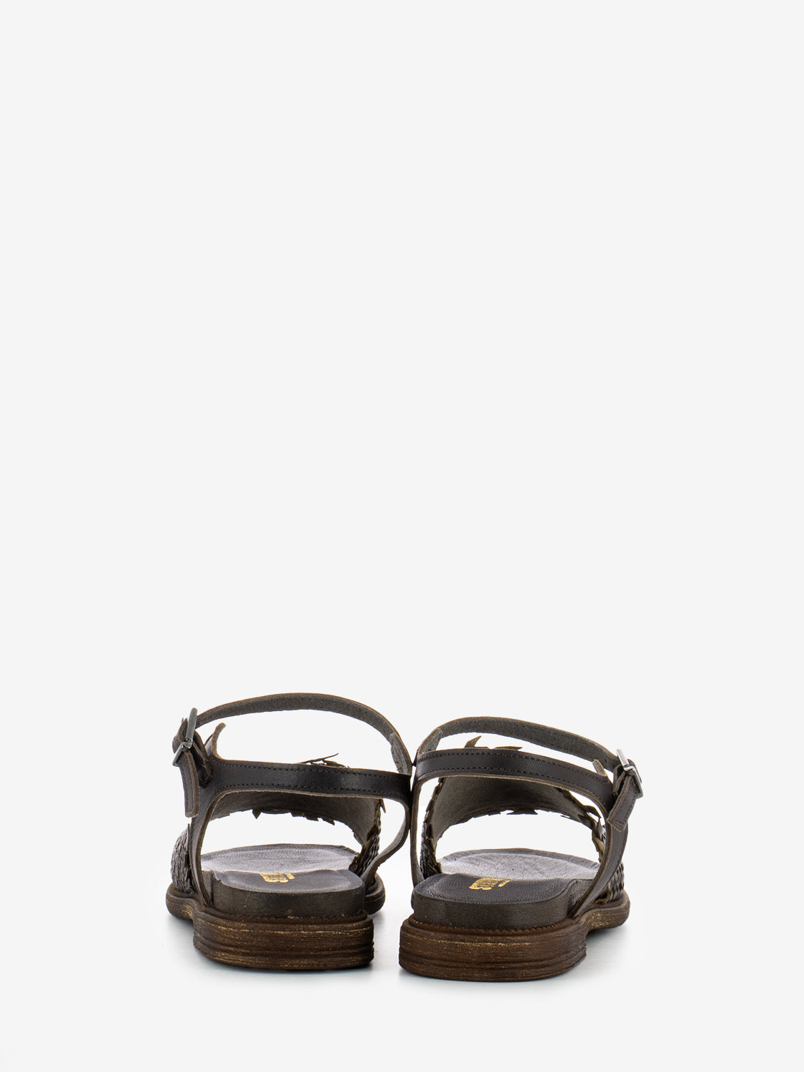 Sandals with braided band dark brown
