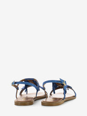 STIMM - Sandali con frange in suede bluette