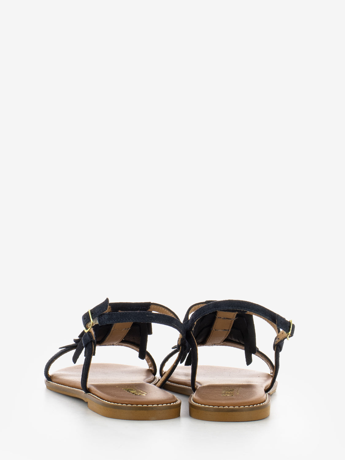 Blue suede fringe sandals