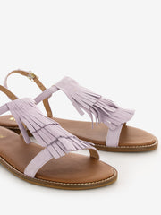 STIMM - Sandali con frangia in suede lilla