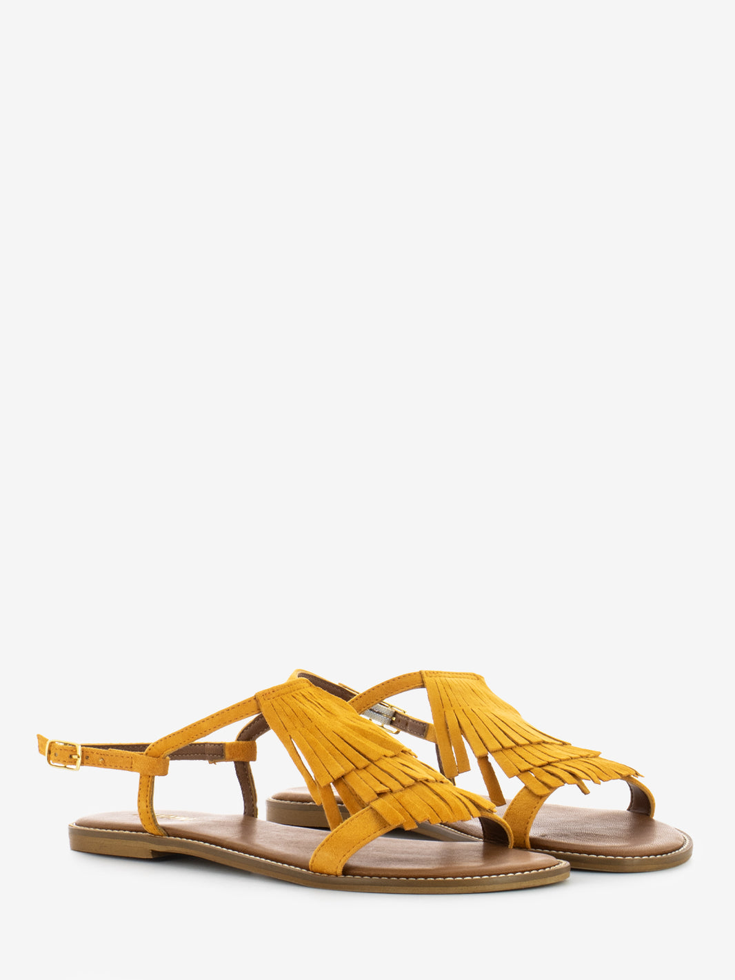 Mandarin Suede Fringe Sandals