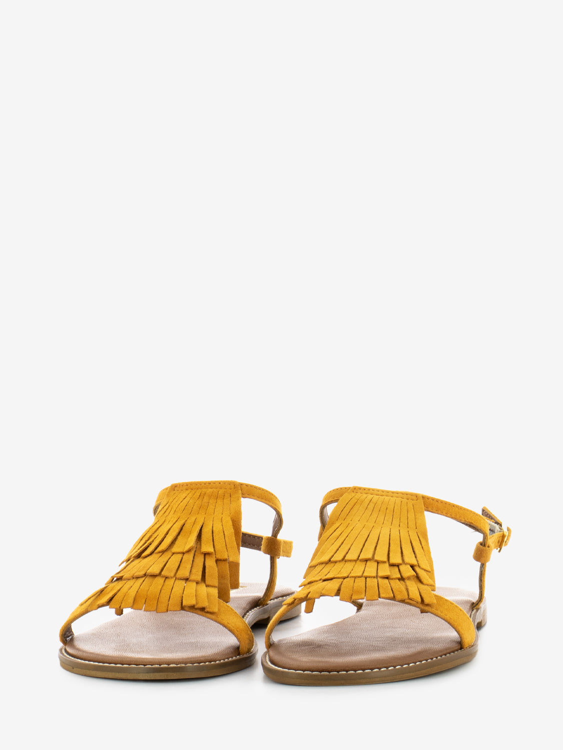 Mandarin Suede Fringe Sandals