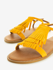 STIMM - Sandali con frangia in suede mandarino