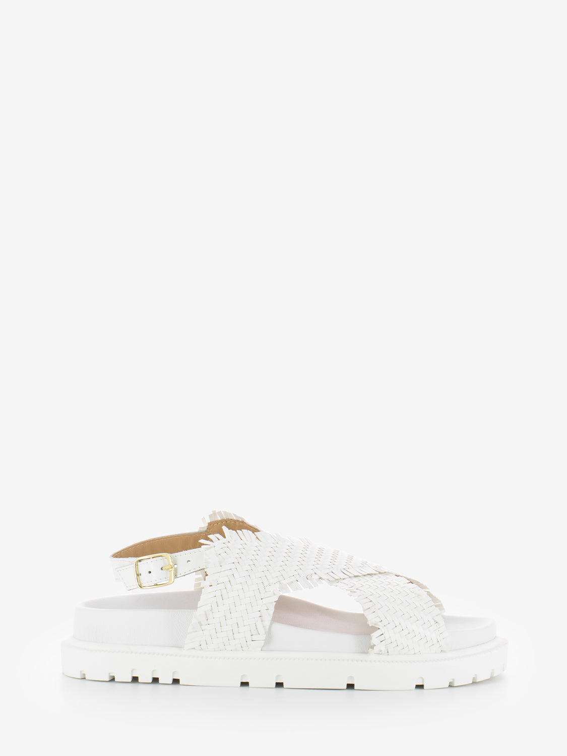 Elide white woven leather sandals