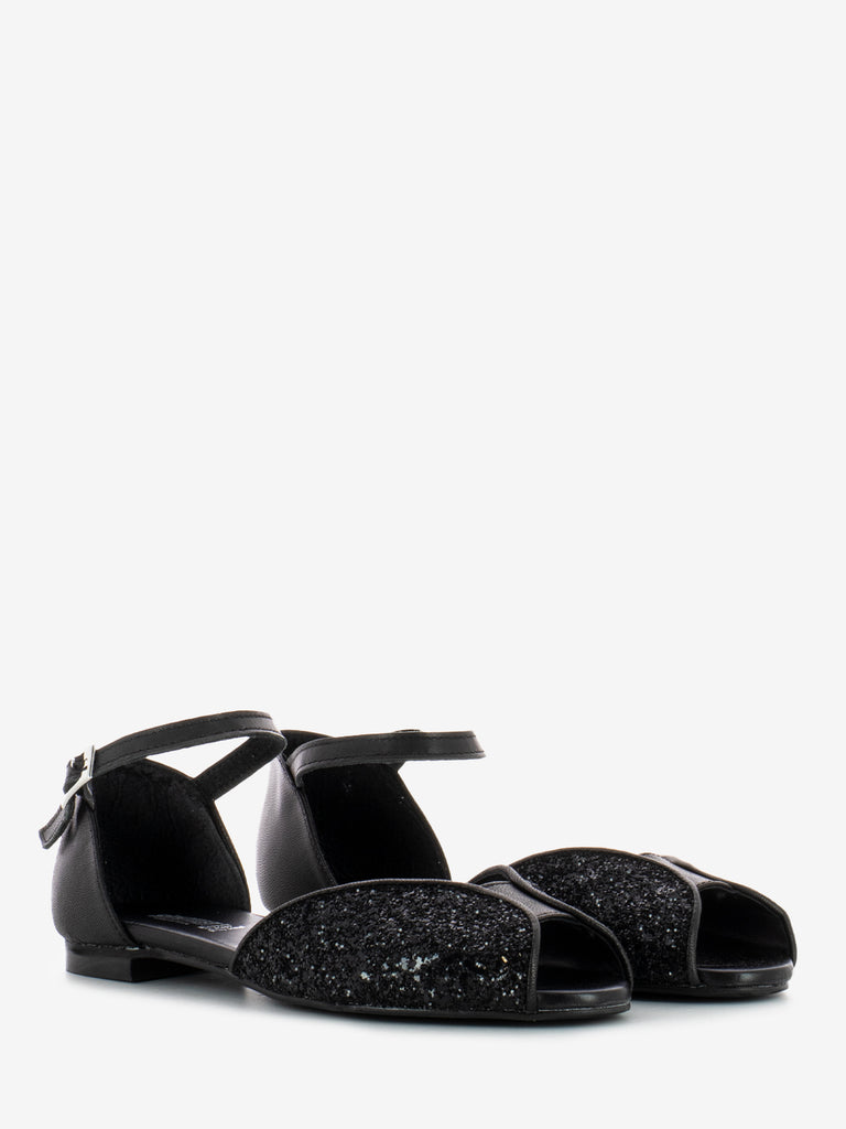 STIMM - Sandali glitter nero