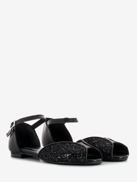 Sandali glitter nero