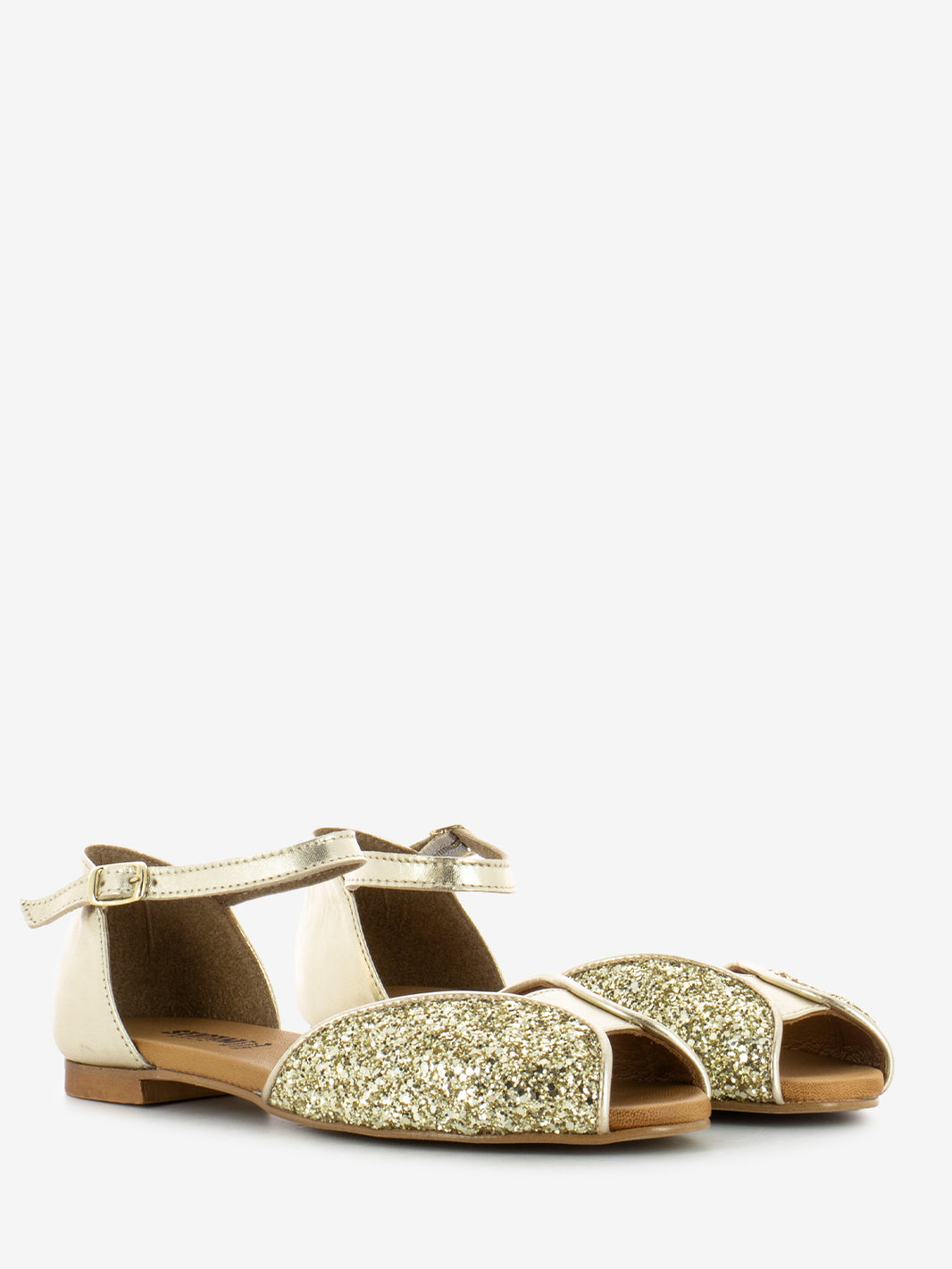 Sandali glitter platino