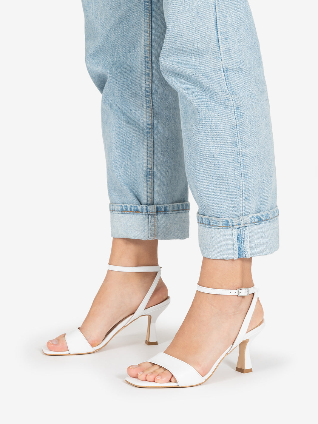 White nappa sandals