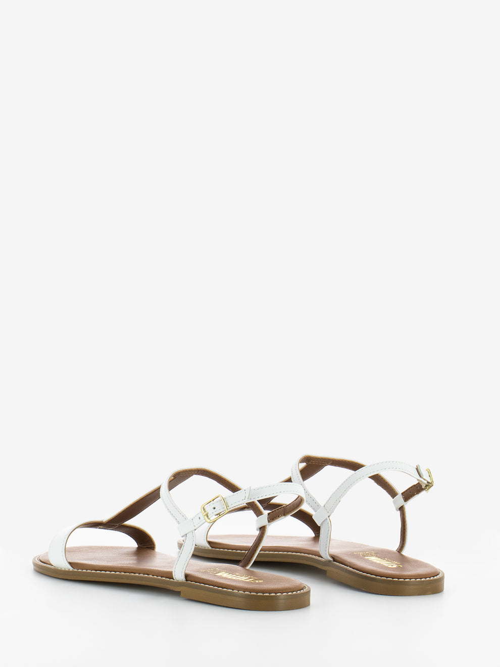 White H-shaped leather sandals