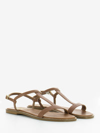 Sandali in pelle ad H cuoio