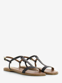 Sandali in pelle ad H neri