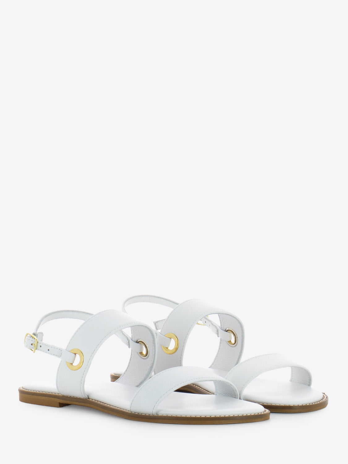 White leather sandals with straps
