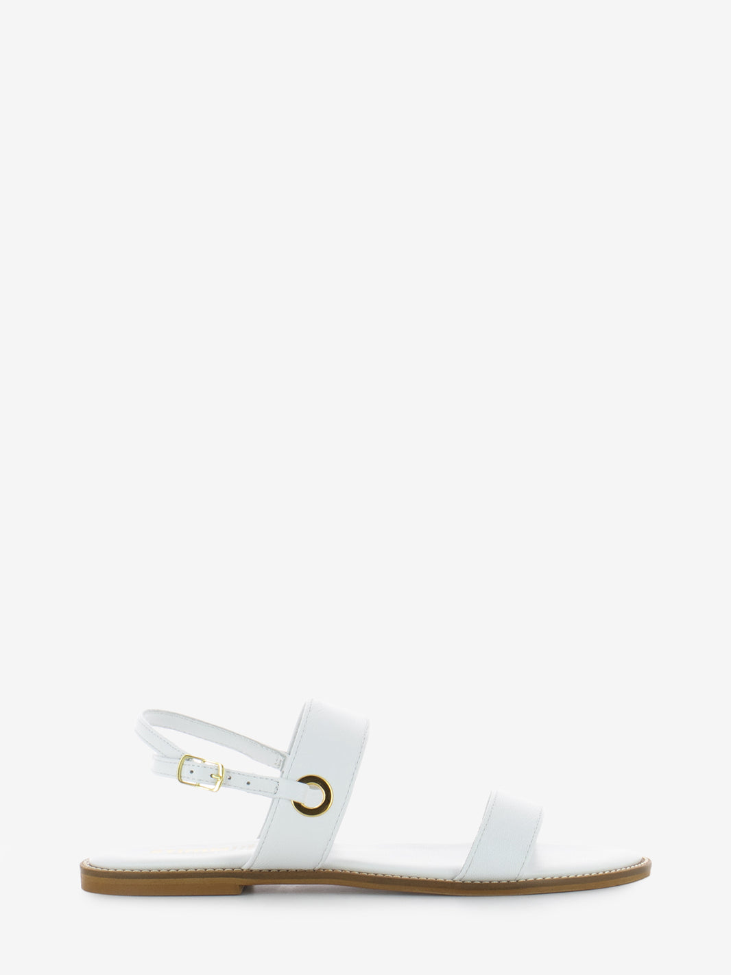 White leather sandals with straps