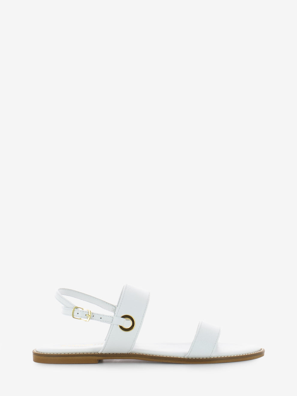 White leather sandals with straps