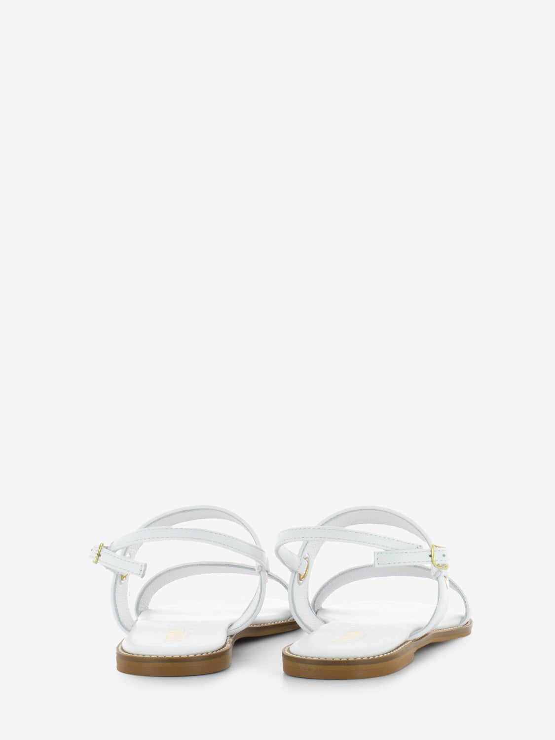 White leather sandals with straps