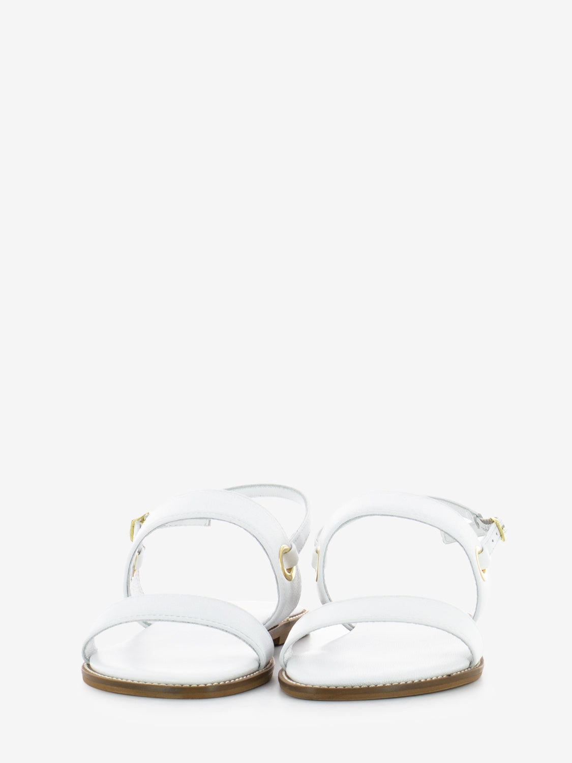 White leather sandals with straps