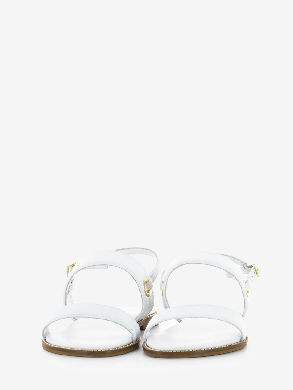 White leather sandals with straps