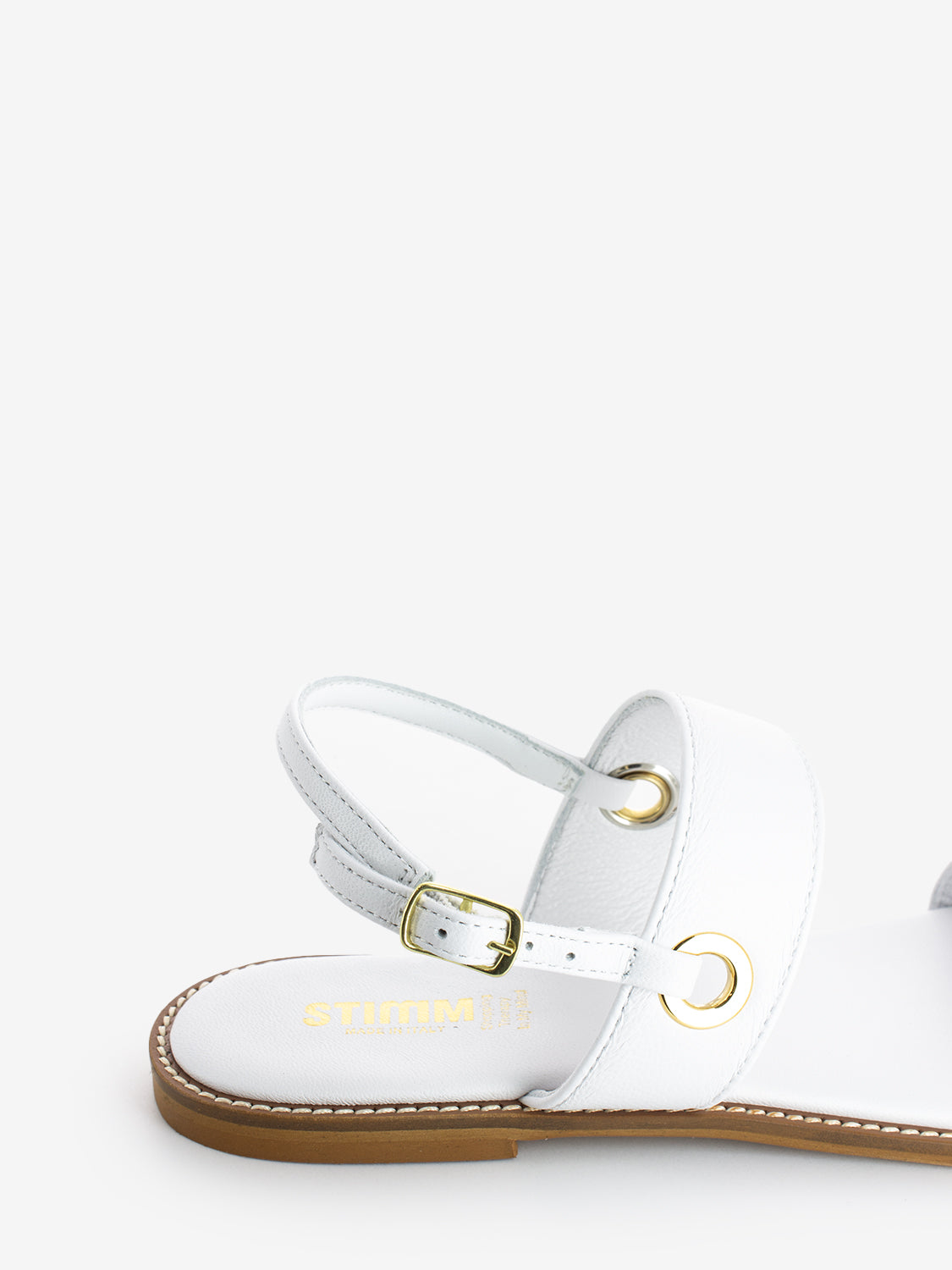 White leather sandals with straps