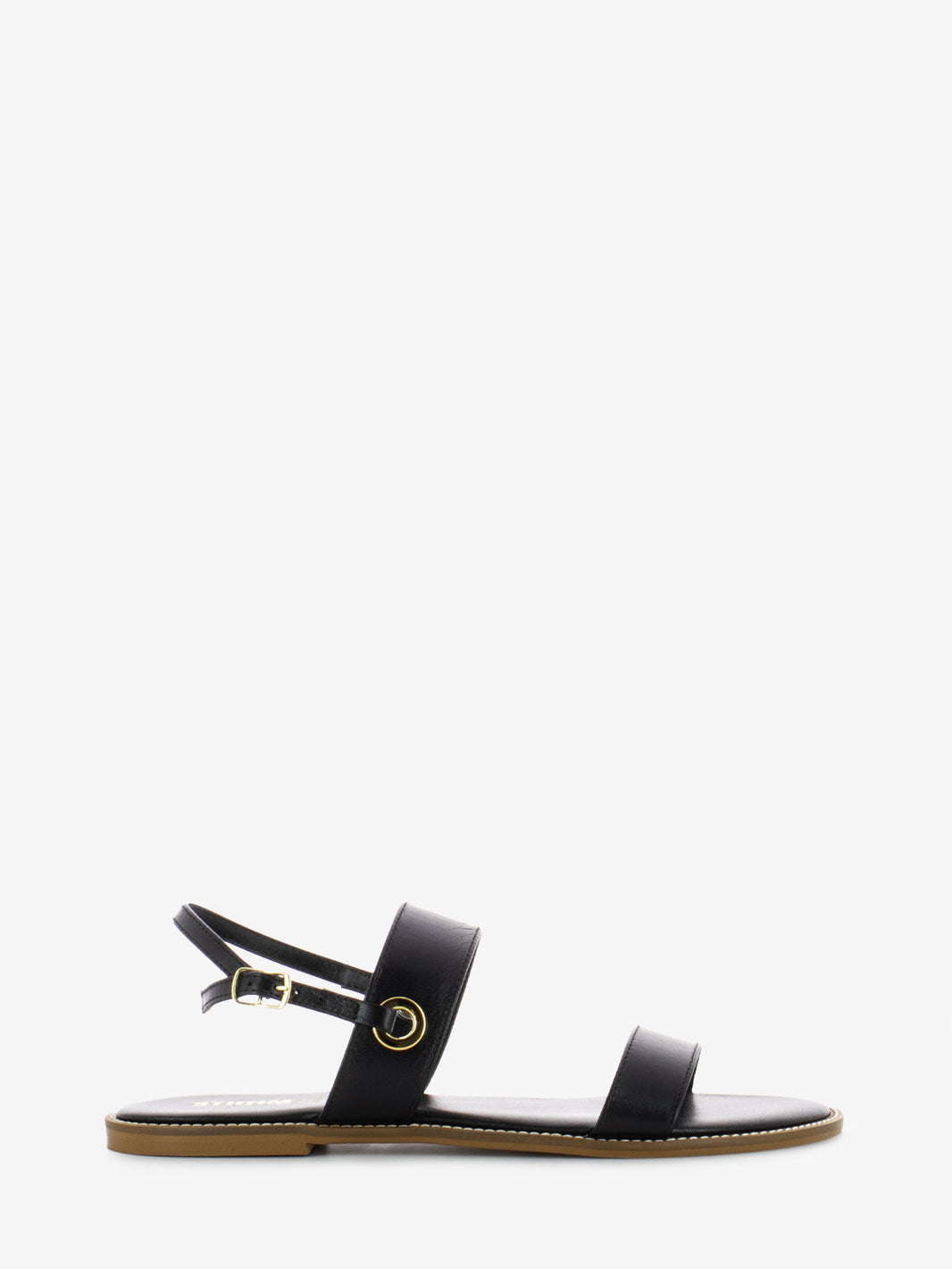 Black leather sandals with straps