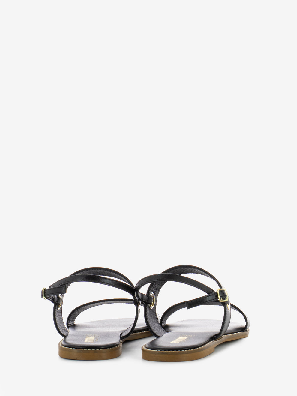 Black leather sandals with straps