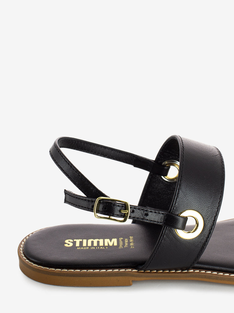 STIMM - Sandali in pelle con fasce nero