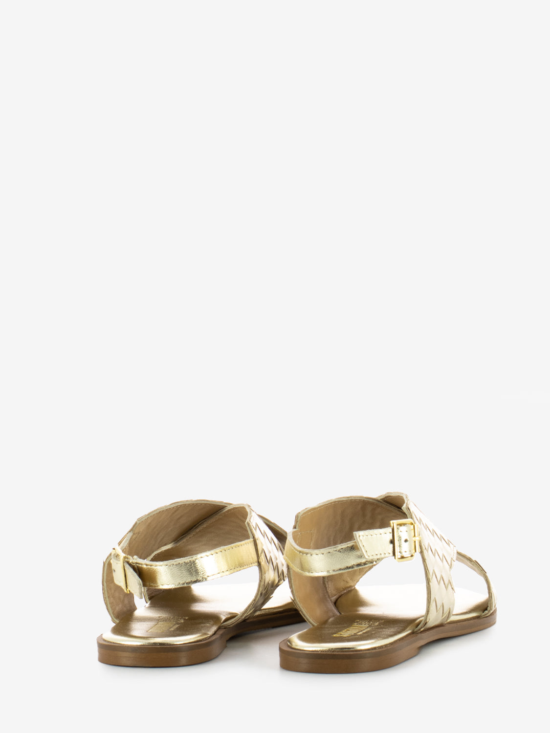 Platinum Woven Leather Sandals