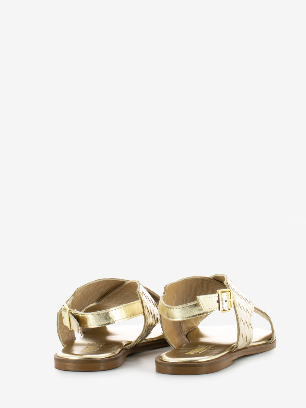 Platinum Woven Leather Sandals