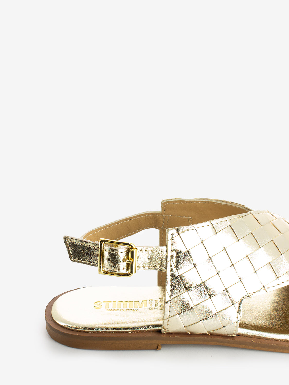 Platinum Woven Leather Sandals