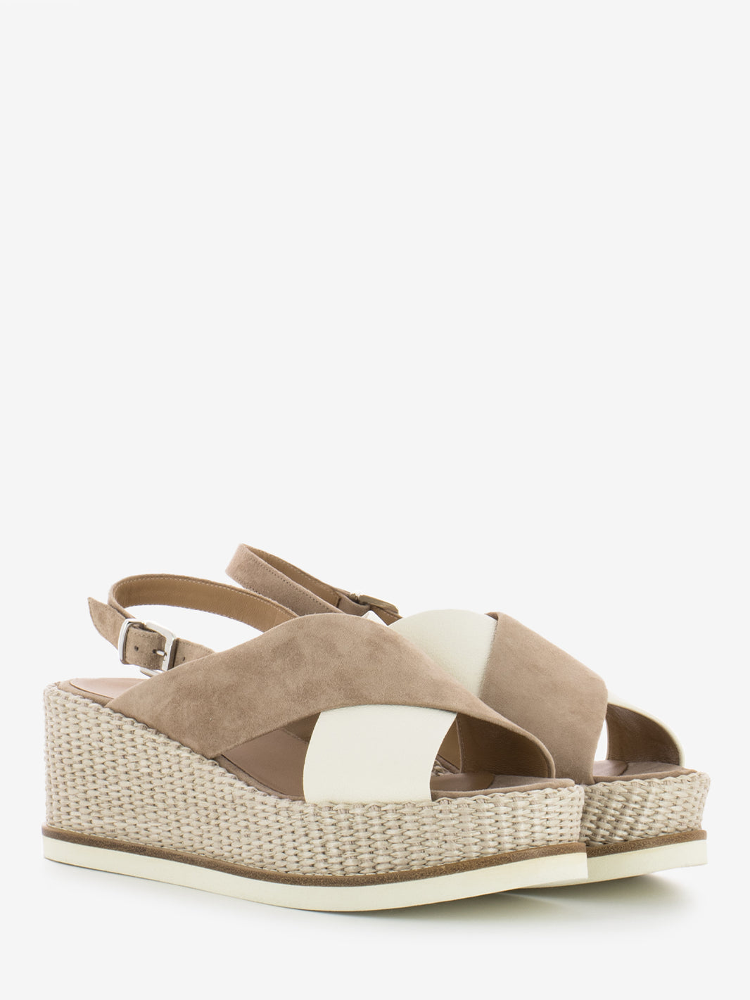 Jil wedge sandals milk / chestnut