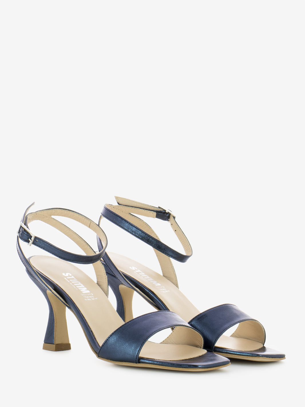 Sea blue laminated sandals