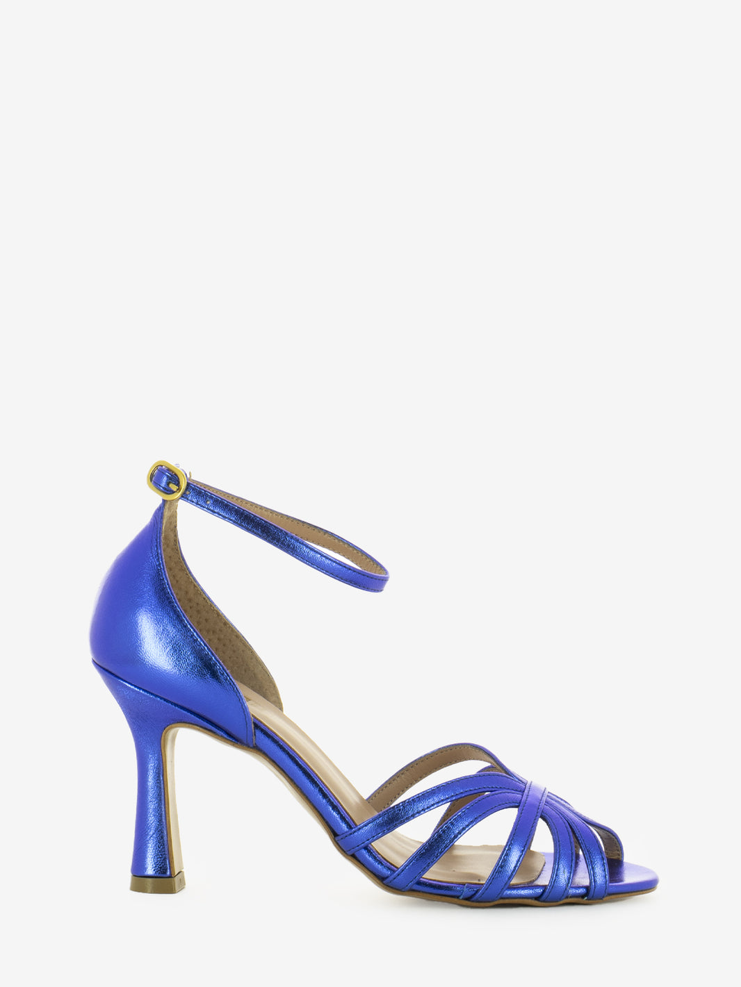 Cobalt Laminated Heeled Sandals