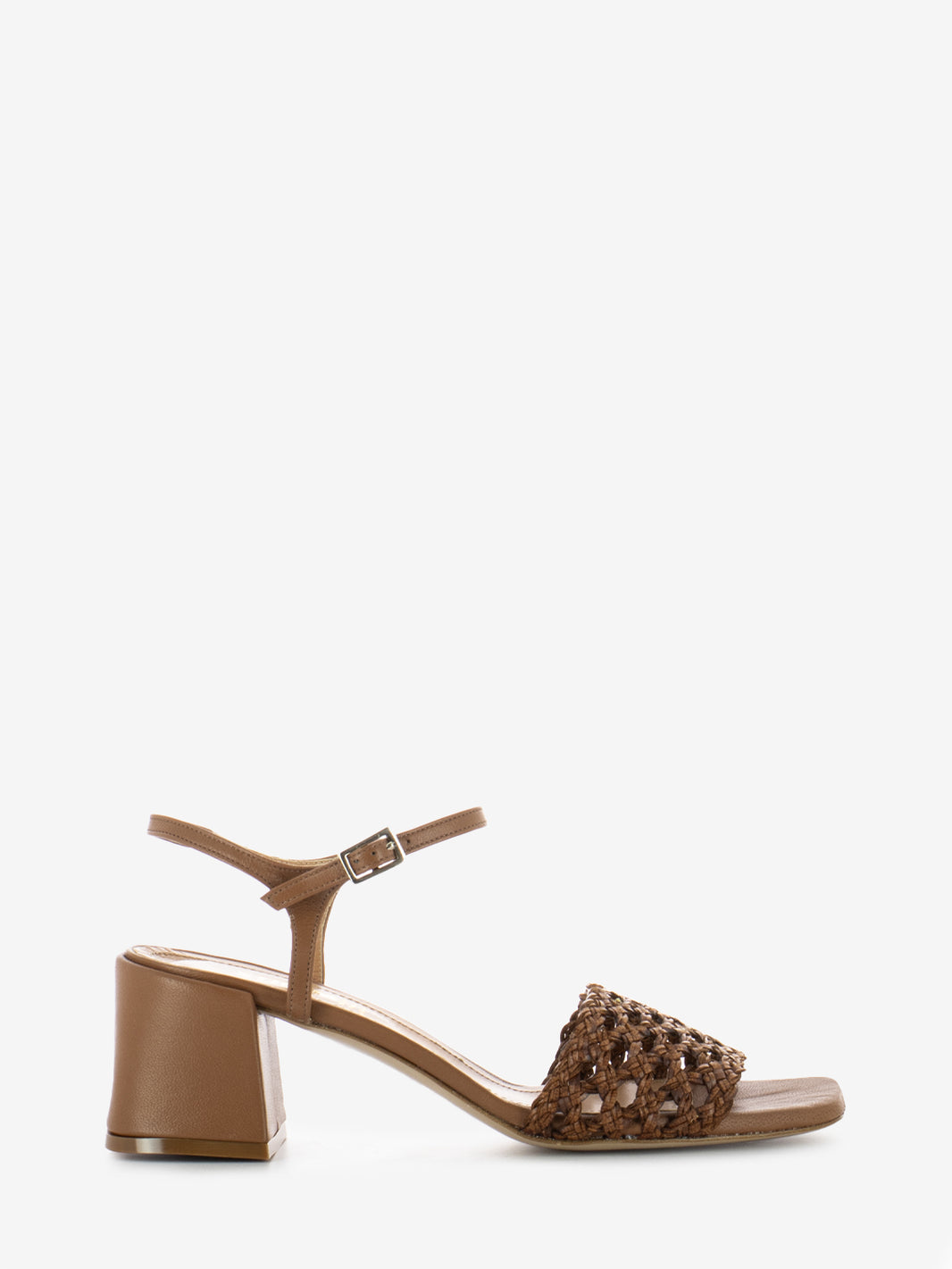 Sandali Roxana con fascia intrecciata cognac