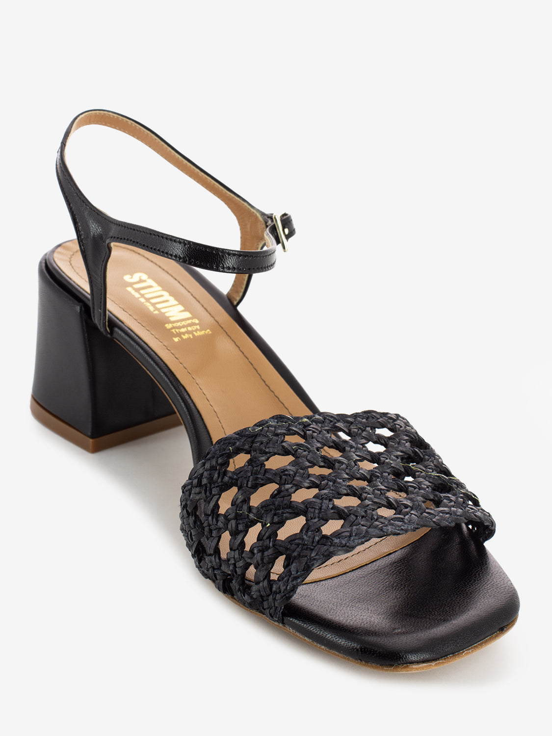 Sandali Roxana con fascia intrecciata nero