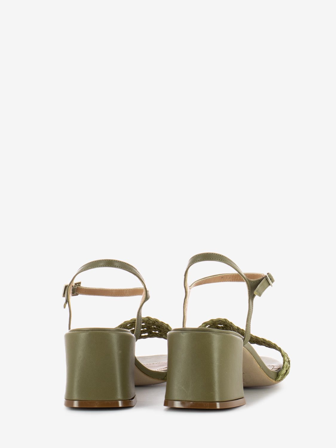 Sandali Roxana con fascia intrecciata verde