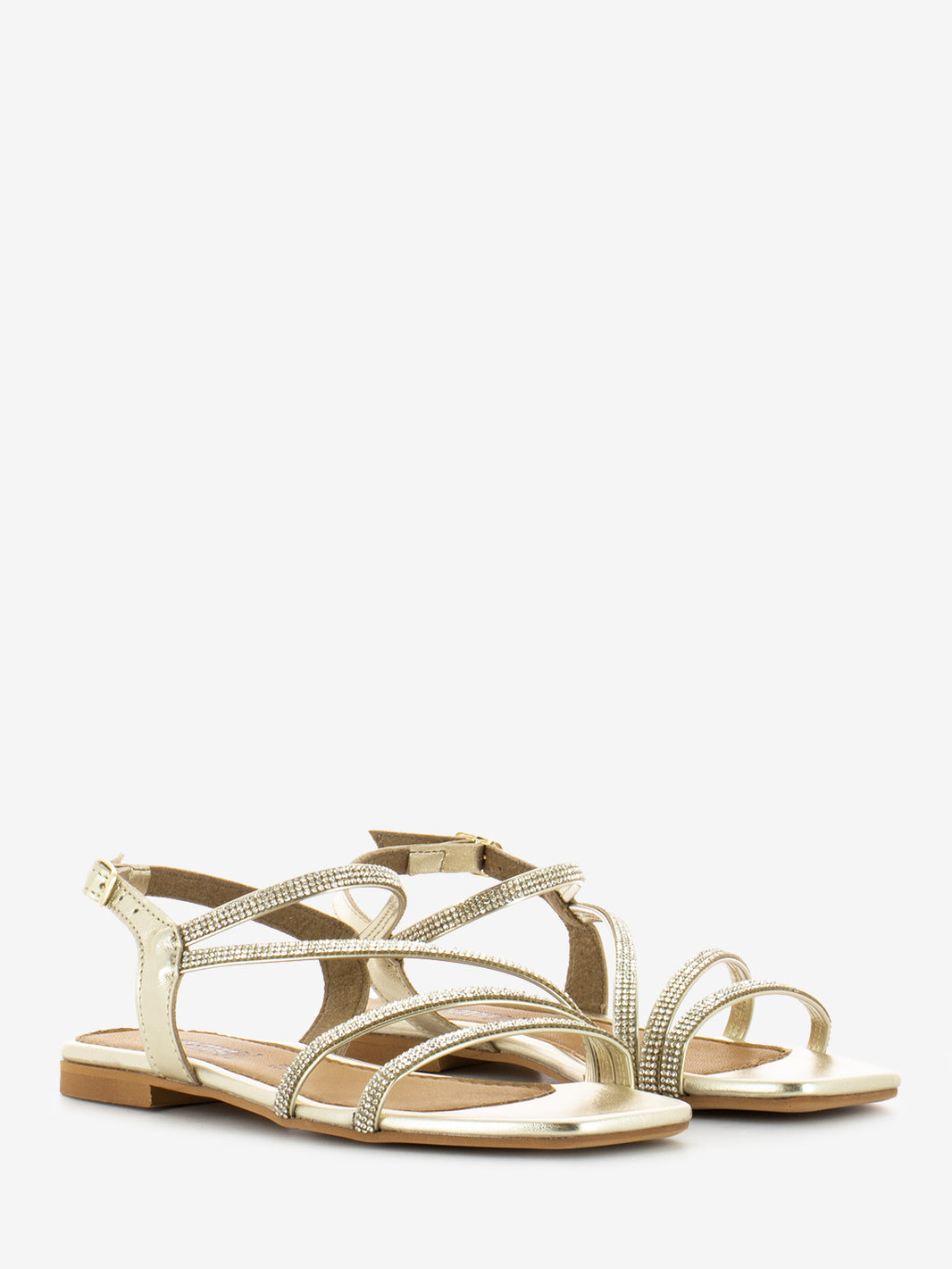Sandali strass platino