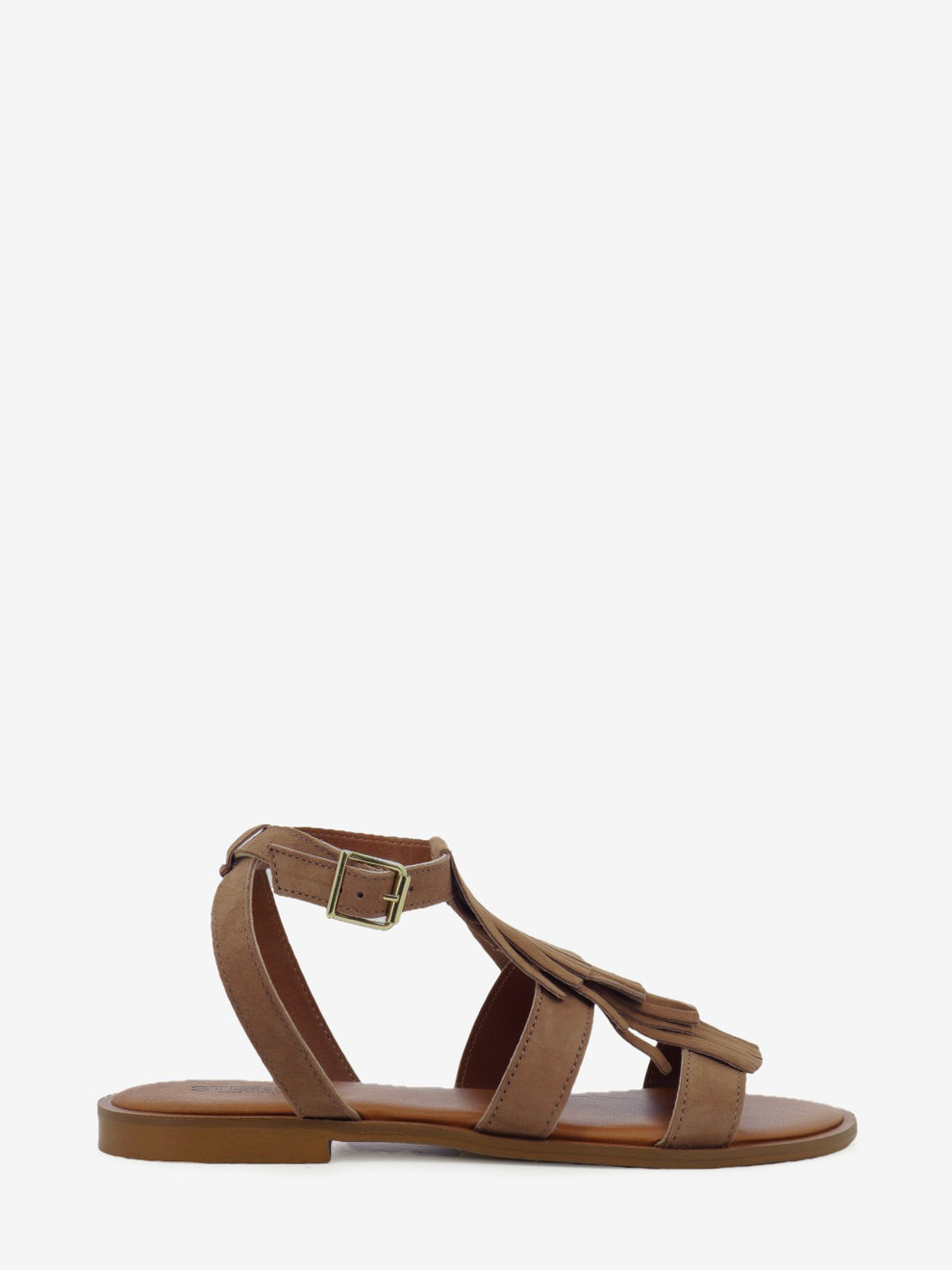 Sandali Viareggio camoscio con frange cuoio