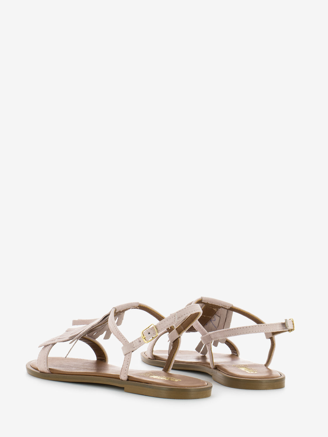 Viareggio suede sandals with pink fringes