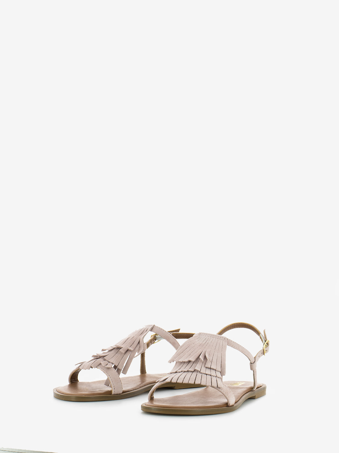 Viareggio suede sandals with pink fringes