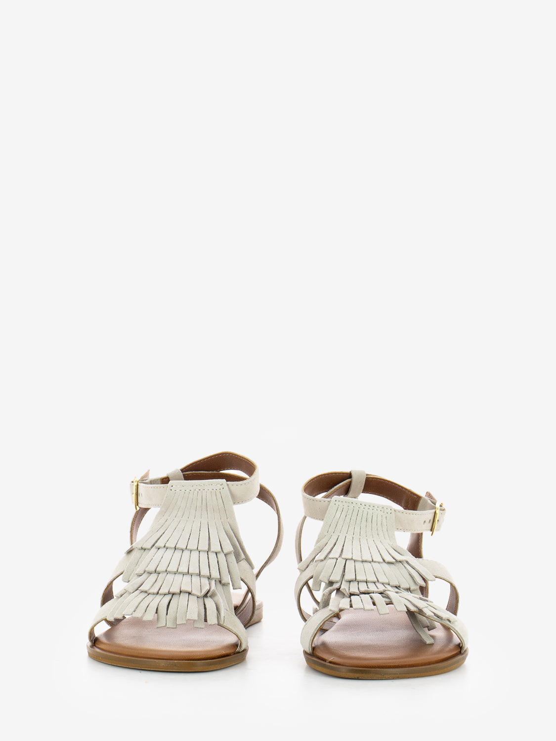 Viareggio suede sandals with fringes sand