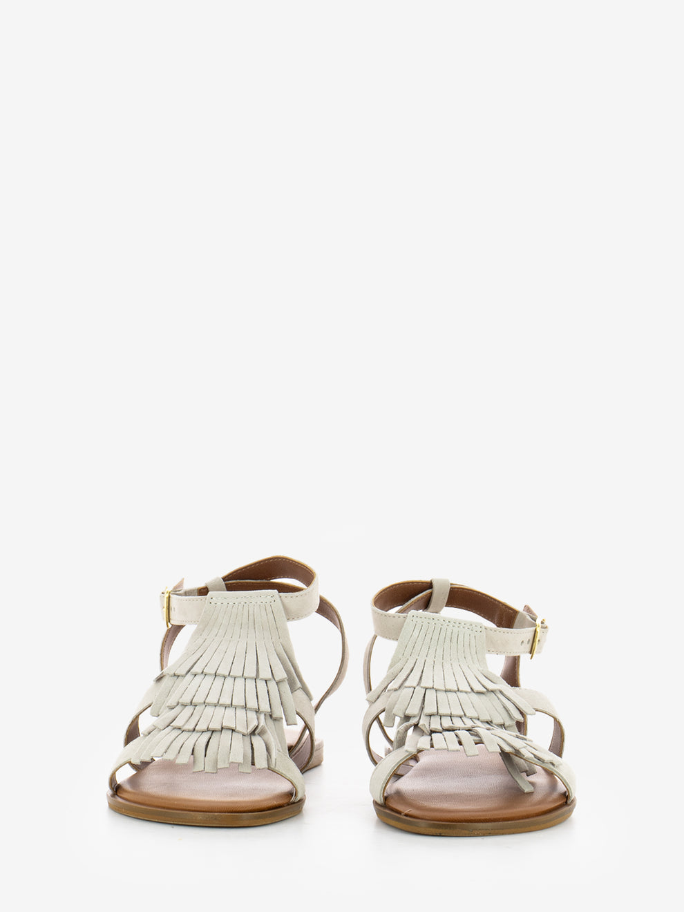 Viareggio suede sandals with fringes sand