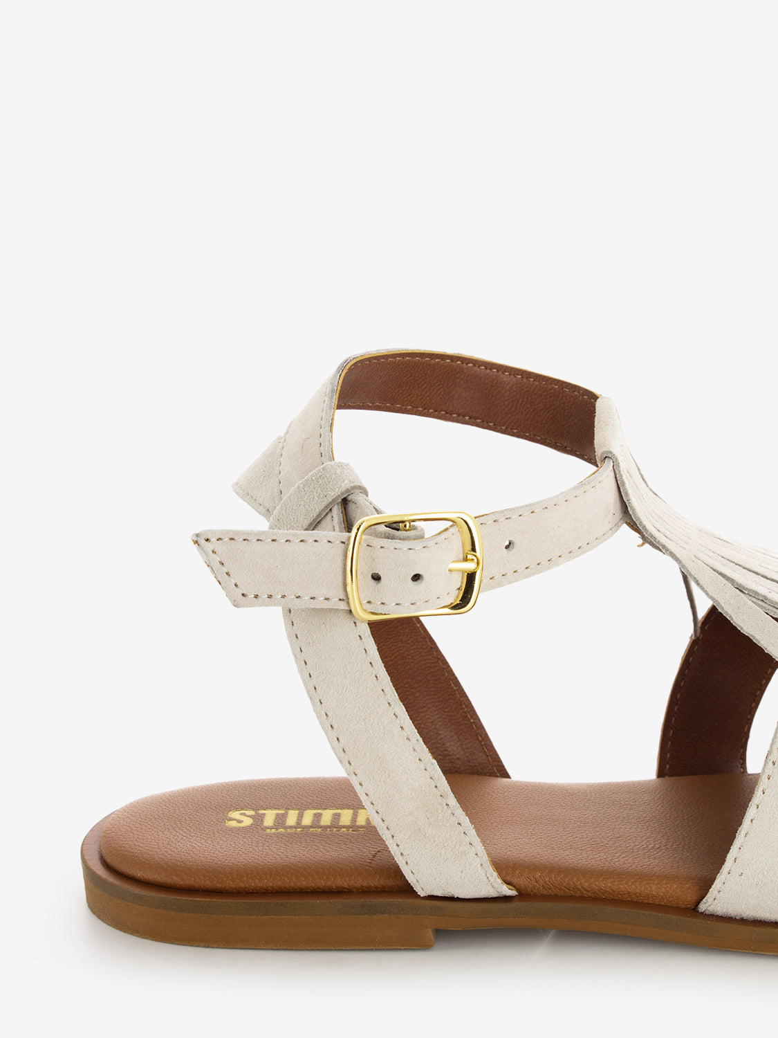 Viareggio suede sandals with fringes sand