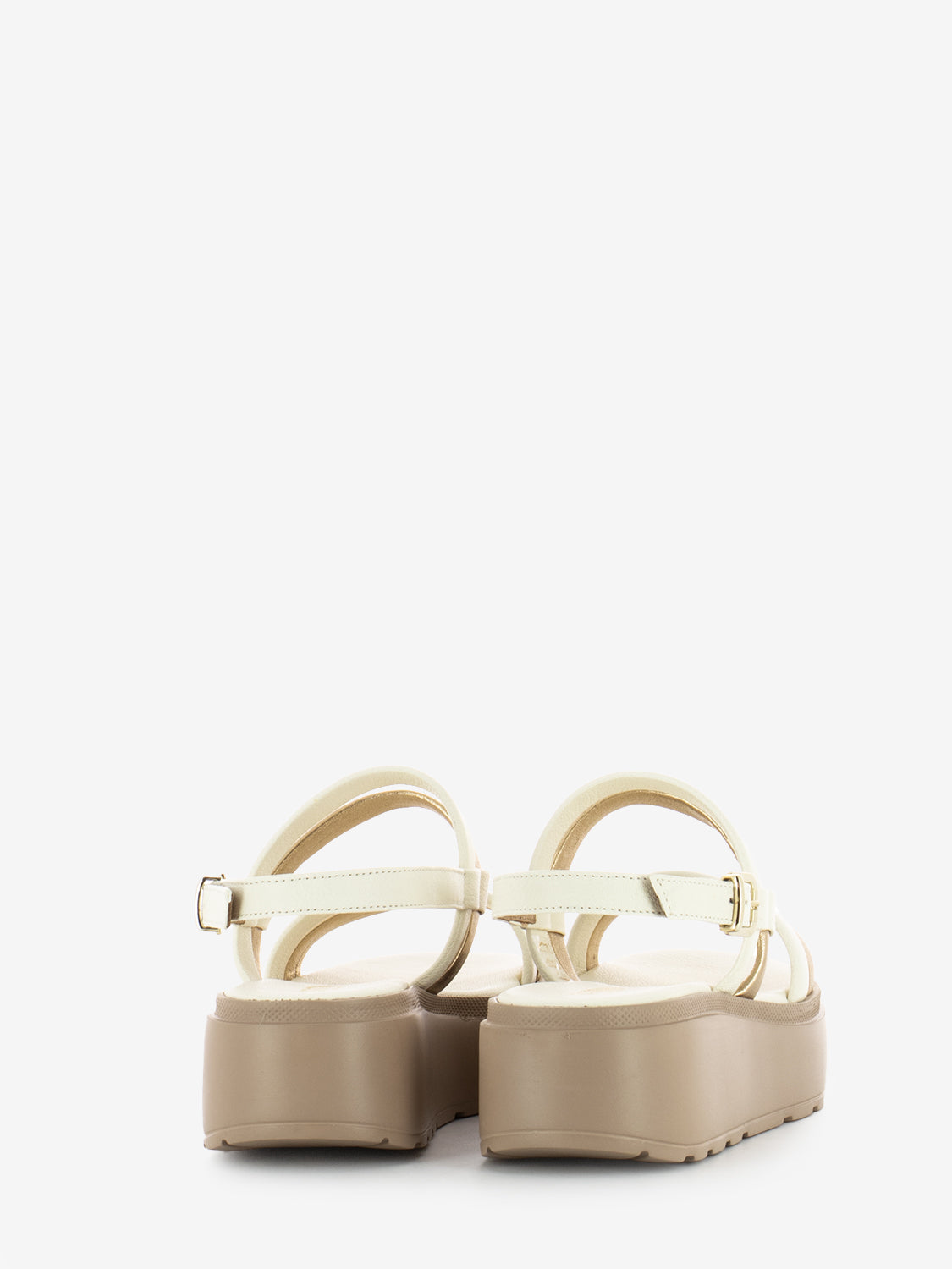 Cream / Platinum Wedge Sandals