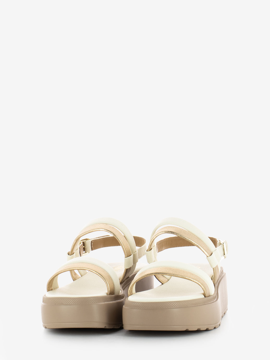 Cream / Platinum Wedge Sandals