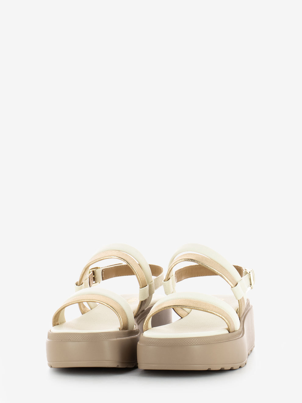 Cream / Platinum Wedge Sandals
