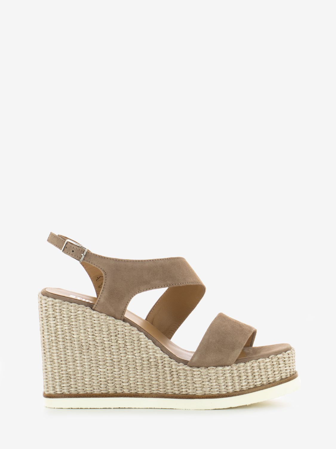 Beige Raffia Wedge Sandals