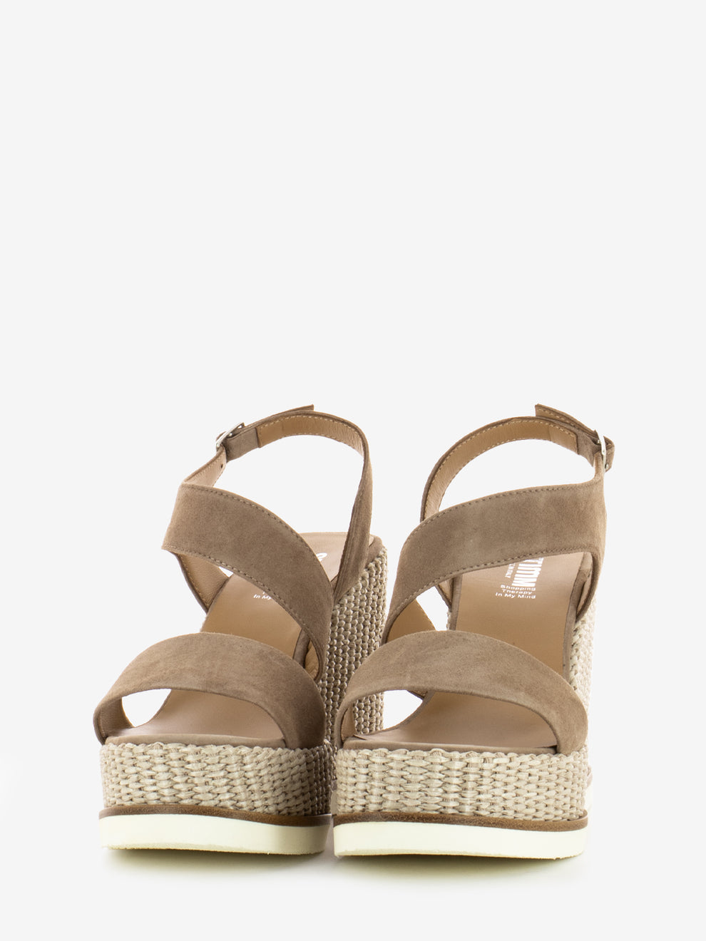 Beige Raffia Wedge Sandals