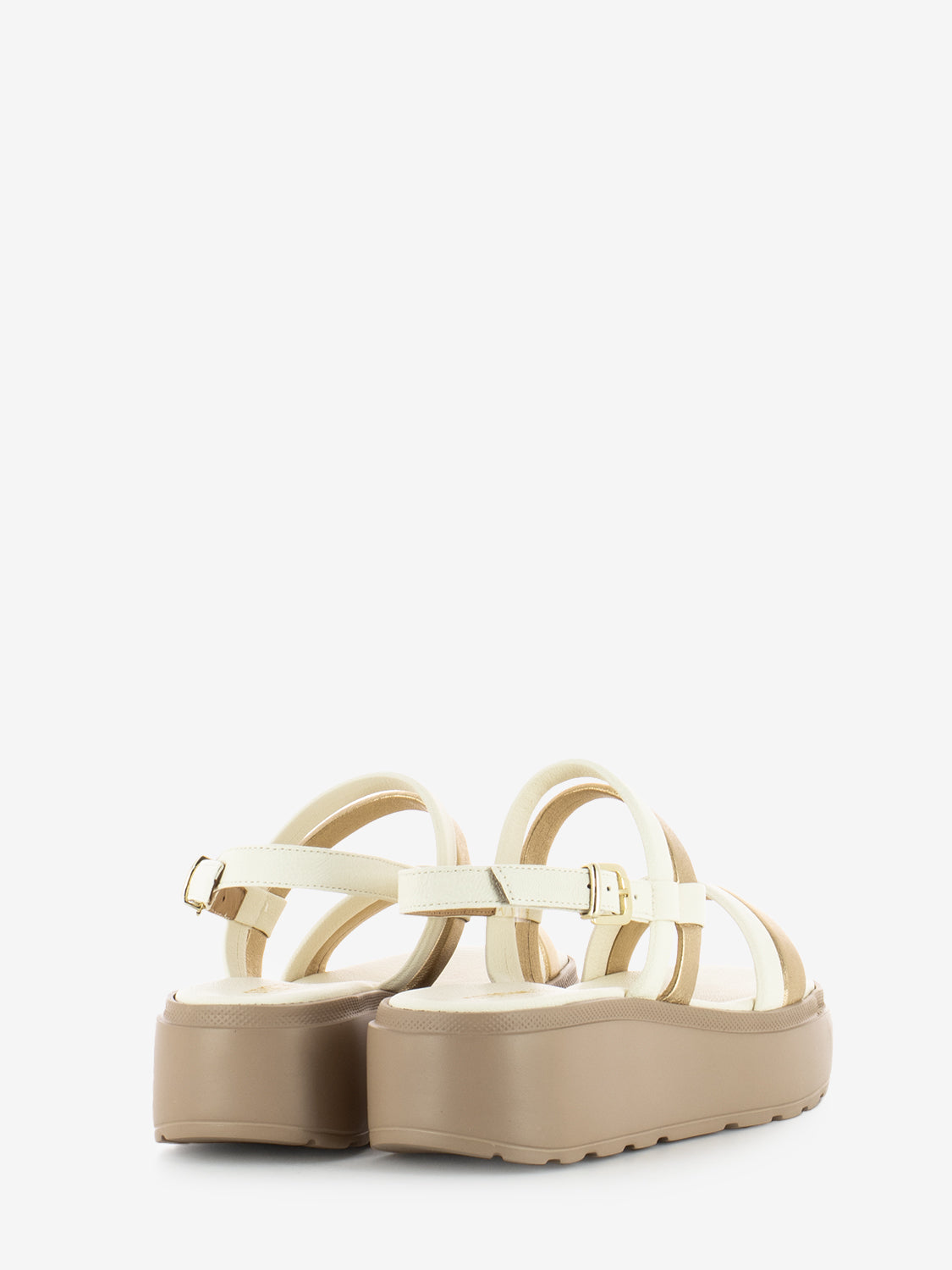 Wedge sandals T.50 dark brown / powder