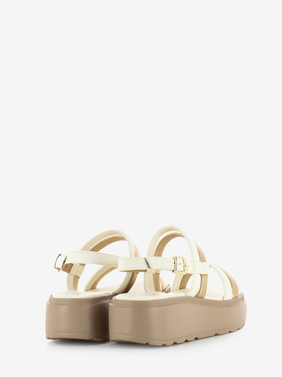 Wedge sandals T.50 dark brown / powder