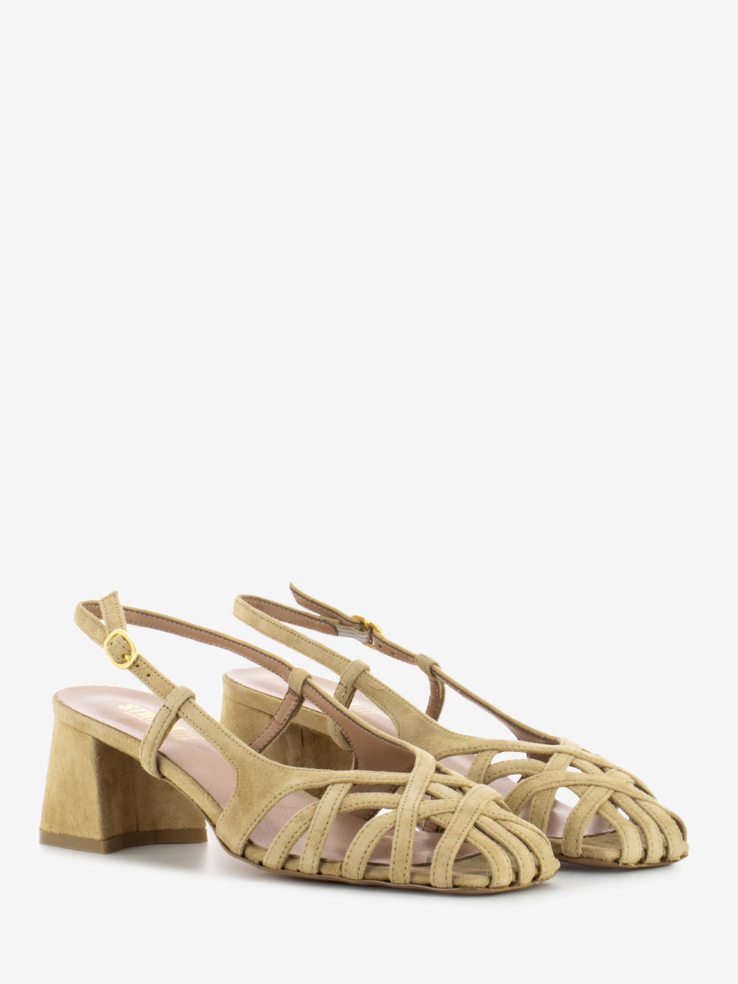 Sandalo a gabbia beige