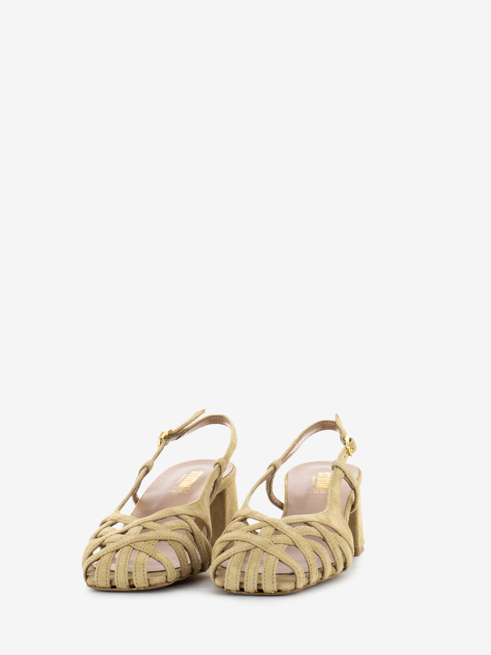 Sandalo a gabbia beige